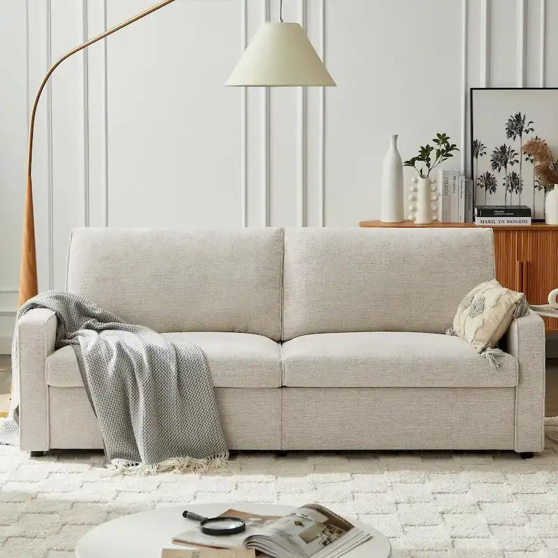 80 Modern Chenille Linen Loveseat Sofa for Living Room
