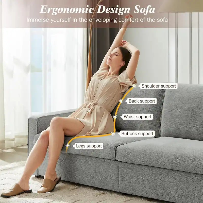 80 Modern Chenille Linen Loveseat Sofa for Living Room