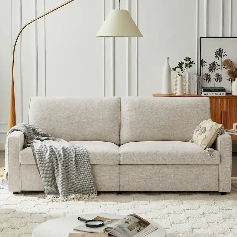 80 Modern Chenille Linen Loveseat Sofa for Living Room