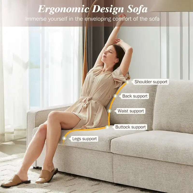 80 Modern Chenille Linen Loveseat Sofa for Living Room