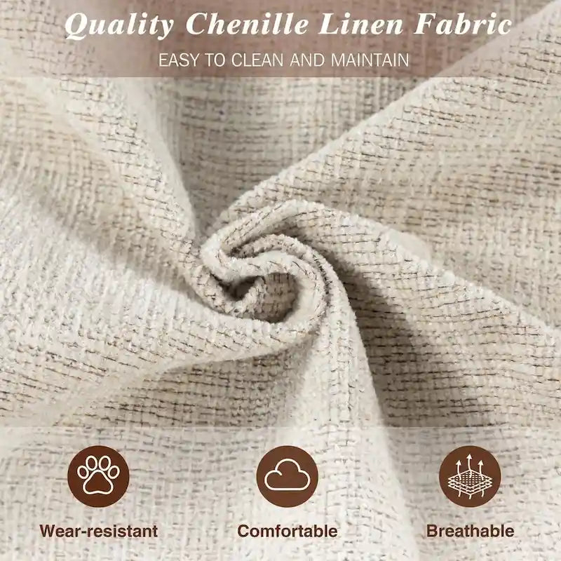 80 Modern Chenille Linen Loveseat Sofa for Living Room