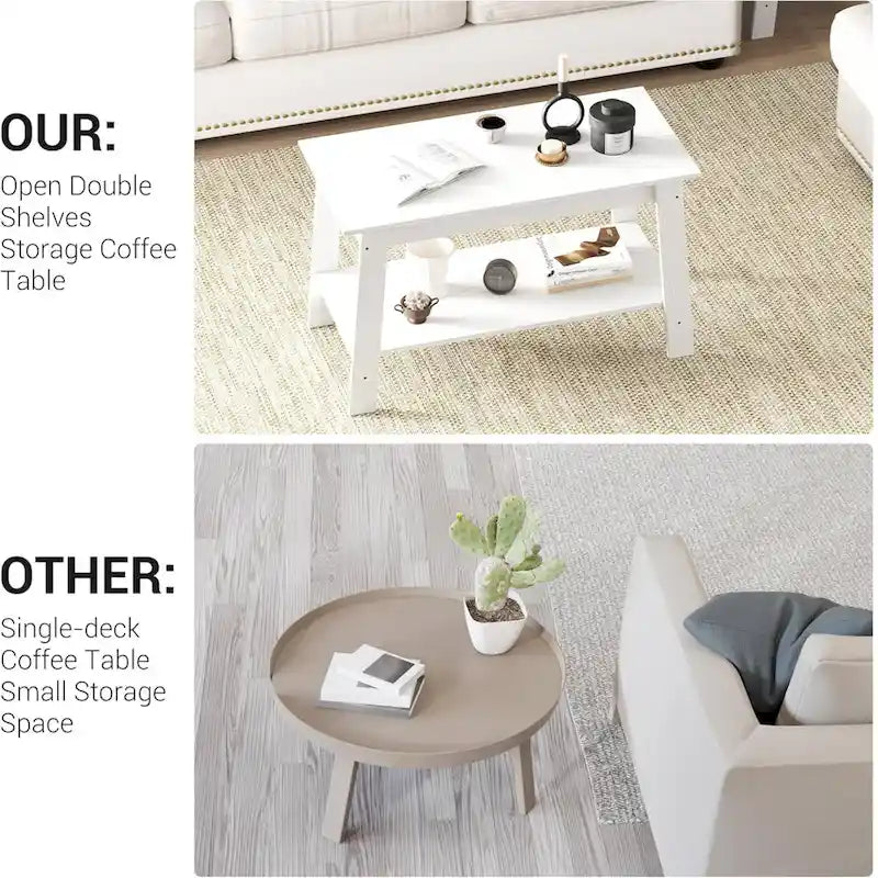 Rustic Small Coffee Table for Living Room, kItchen - N/A