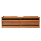 Modern TV Stand with Drawers Design and Built-in Charging Ports and Ambient LED Lighting