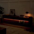 Modern TV Stand with Drawers Design and Built-in Charging Ports and Ambient LED Lighting