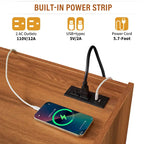 Modern TV Stand with Drawers Design and Built-in Charging Ports and Ambient LED Lighting