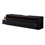 Modern TV Stand with Drawers Design and Built-in Charging Ports and Ambient LED Lighting