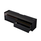 Modern TV Stand with Drawers Design and Built-in Charging Ports and Ambient LED Lighting