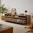 Modern TV Stand with Drawers Design and Built-in Charging Ports and Ambient LED Lighting