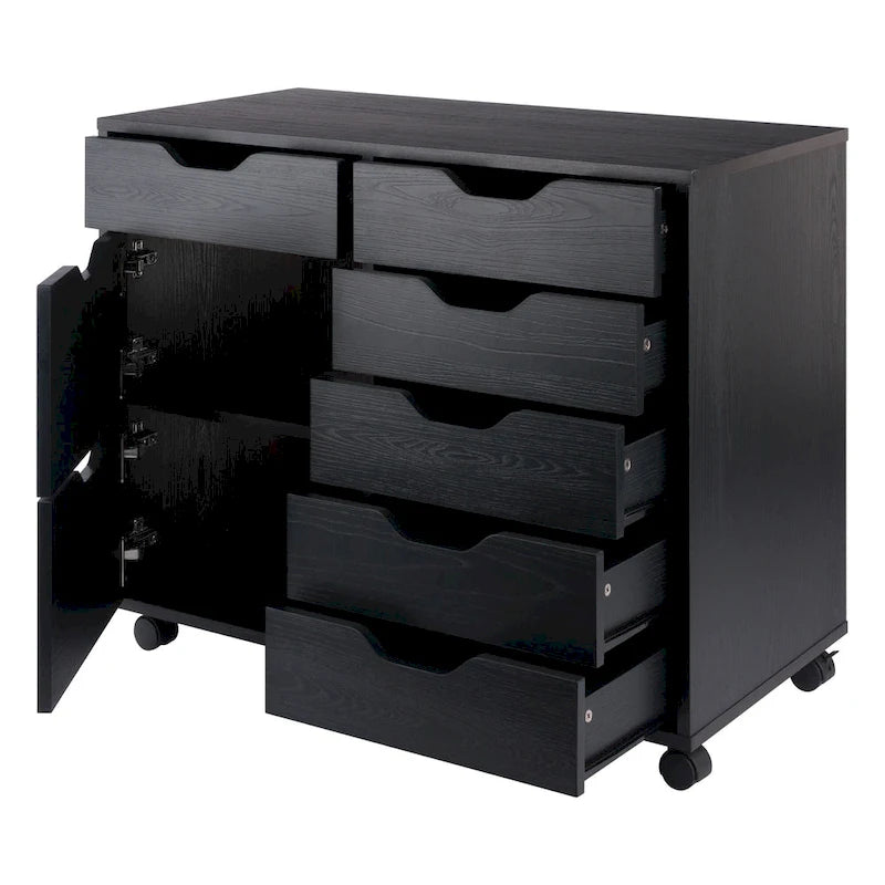 6-Drawer Storage Mobile Cabinet Set - 32 - Black