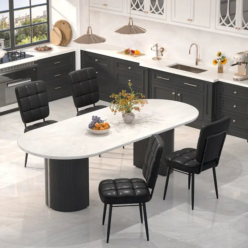 Modern Dining Chairs Set of 2/4/6/8, Upholstered Kitchen Chairs with Thick Cushion for Dining Room