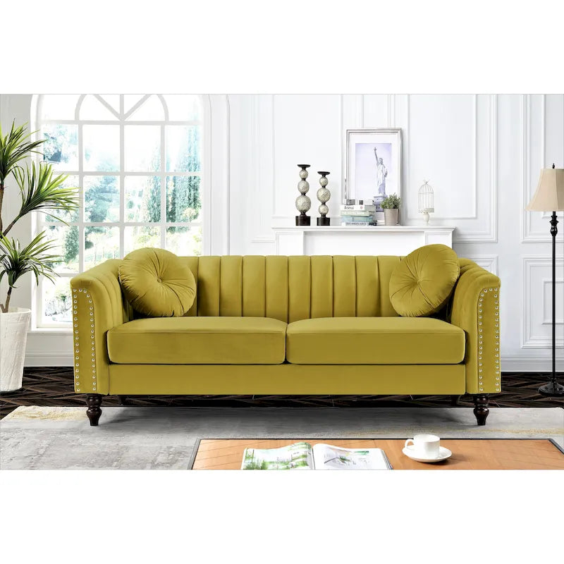 Hills Tufted Back Nailhead 75.2 Sofa