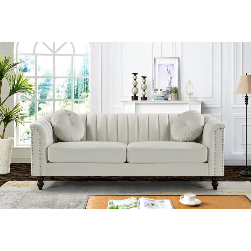 Hills Tufted Back Nailhead 75.2 Sofa