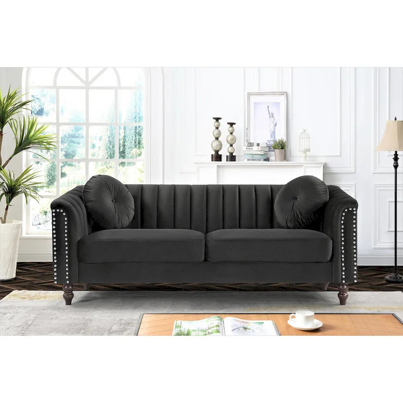 Hills Tufted Back Nailhead 75.2 Sofa