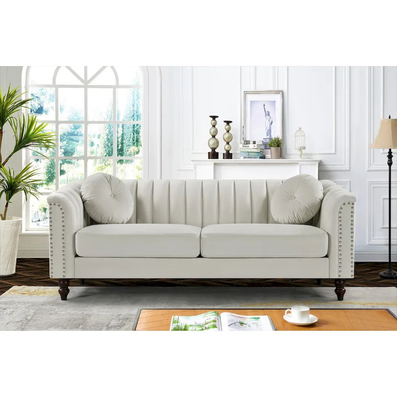 Hills Tufted Back Nailhead 75.2 Sofa