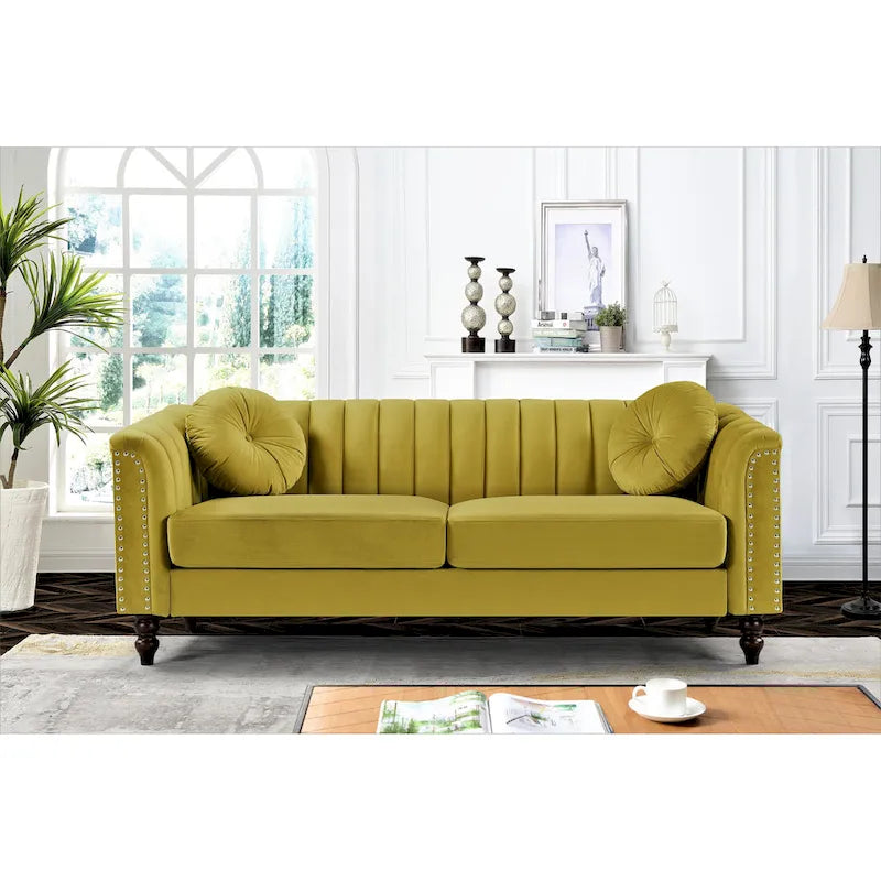 Hills Tufted Back Nailhead 75.2 Sofa