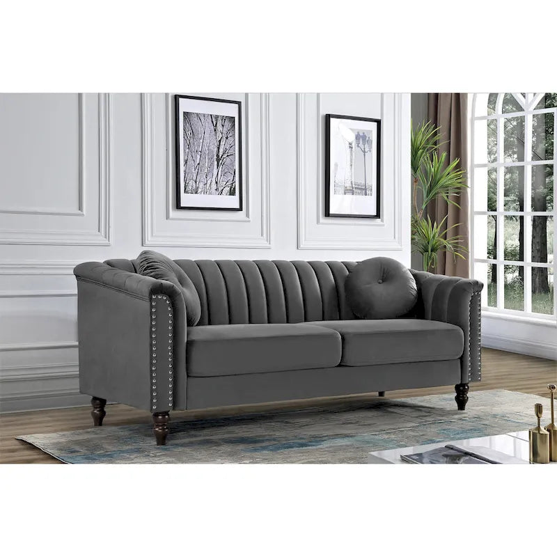 Hills Tufted Back Nailhead 75.2 Sofa