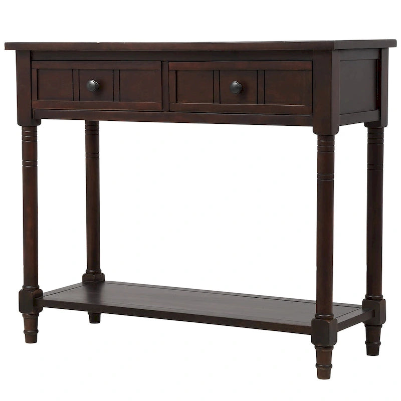Console Table with Two Drawers and Bottom Shelf