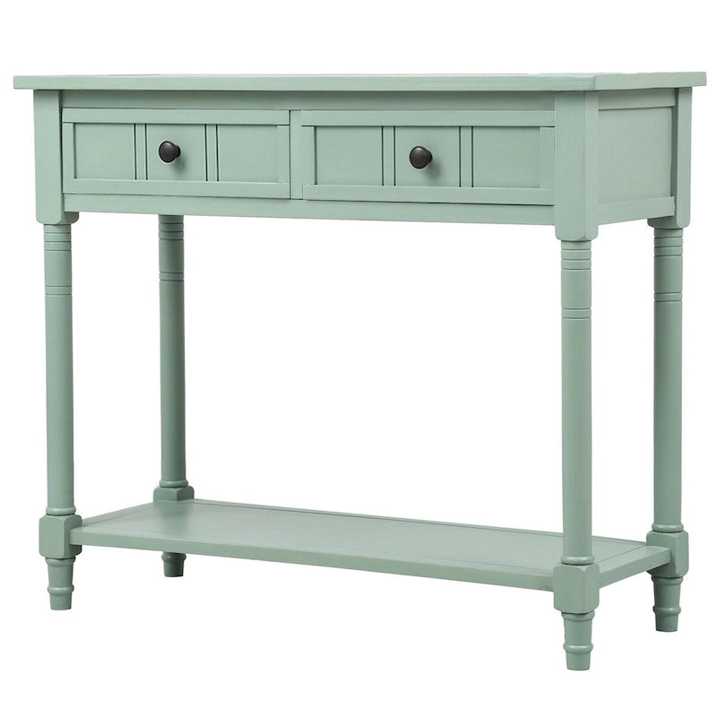 Console Table with Two Drawers and Bottom Shelf