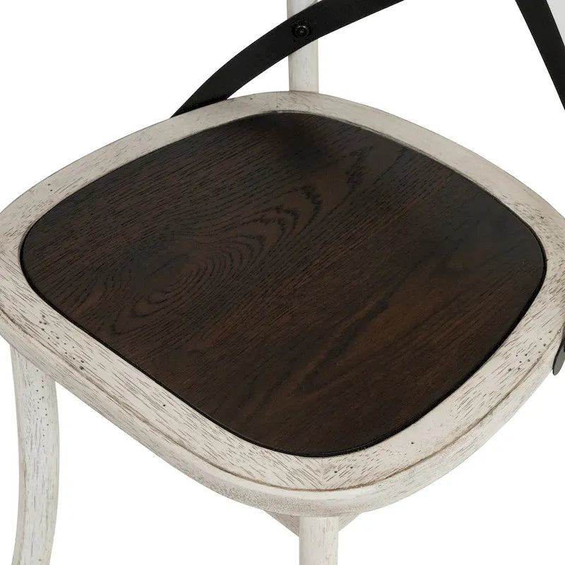 McFarlane Farmhouse Antique White Wood X-backed Chairs by (Set of 2)