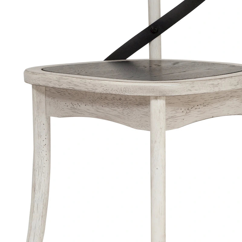 McFarlane Farmhouse Antique White Wood X-backed Chairs by (Set of 2)