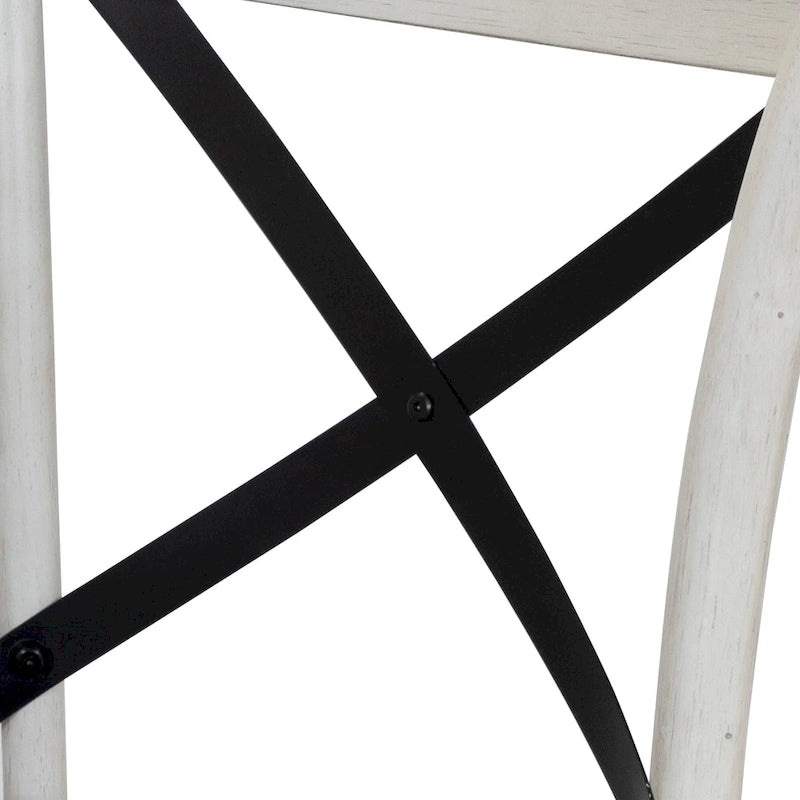 McFarlane Farmhouse Antique White Wood X-backed Chairs by (Set of 2)