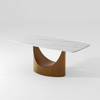 63-94 Hobart Modern Dining Table with Rectangular Sintered Stone Tabletop and Carbon Steel Leg for 4-10