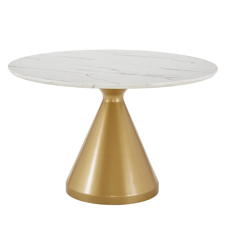 Darcy 46 Wide Faux Marble Round Dining Table by Bold