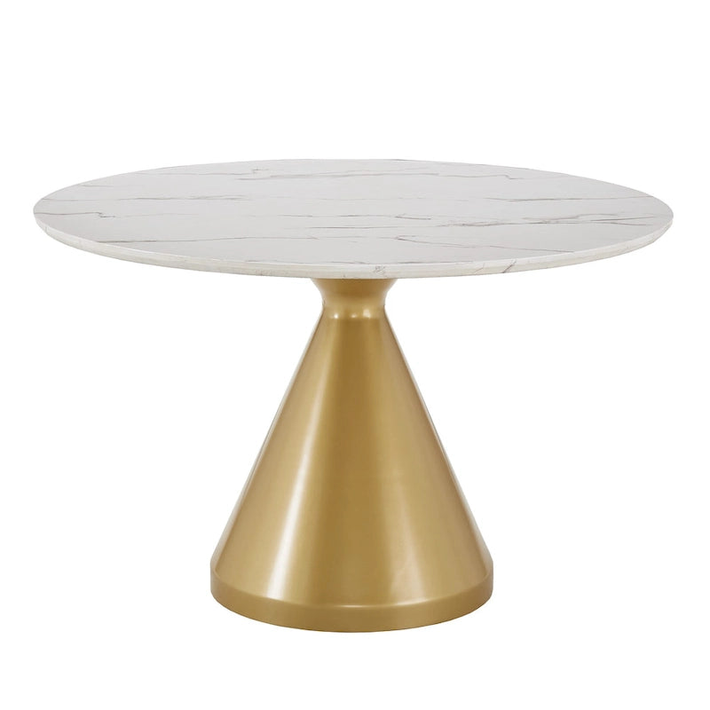 Darcy 46 Wide Faux Marble Round Dining Table by Bold
