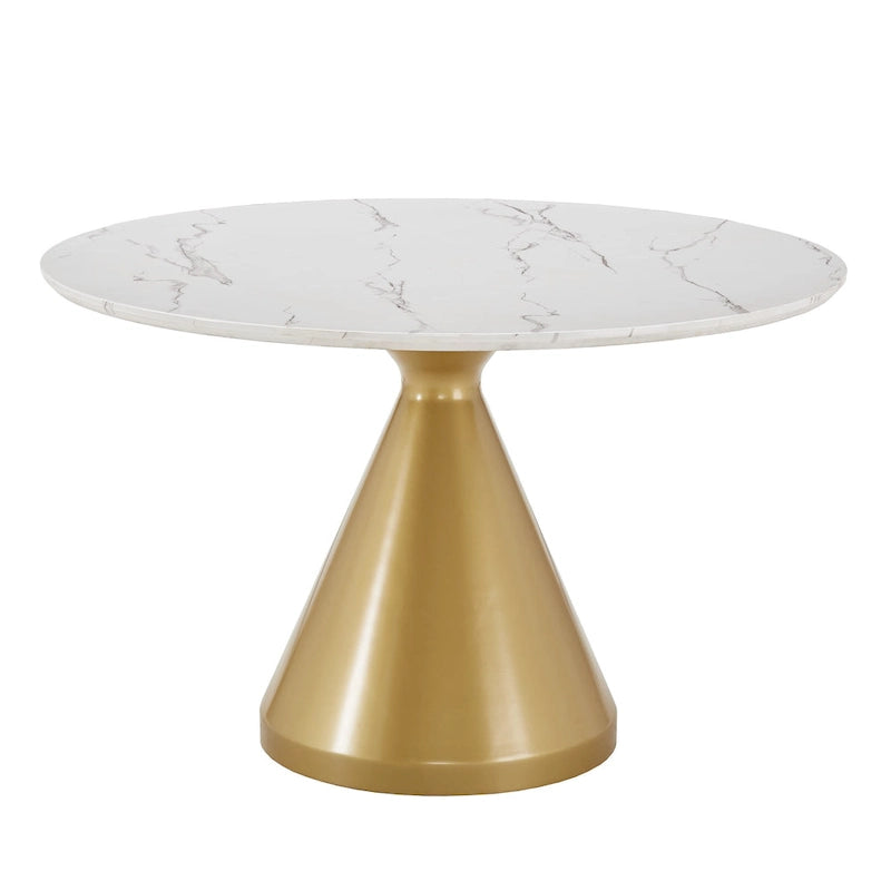 Darcy 46 Wide Faux Marble Round Dining Table by Bold