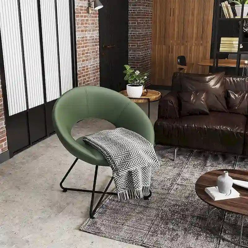 Green Velvet chair,velvet accent chair for Living Room Bedroom Office Leisure Upholstered Single Sofa