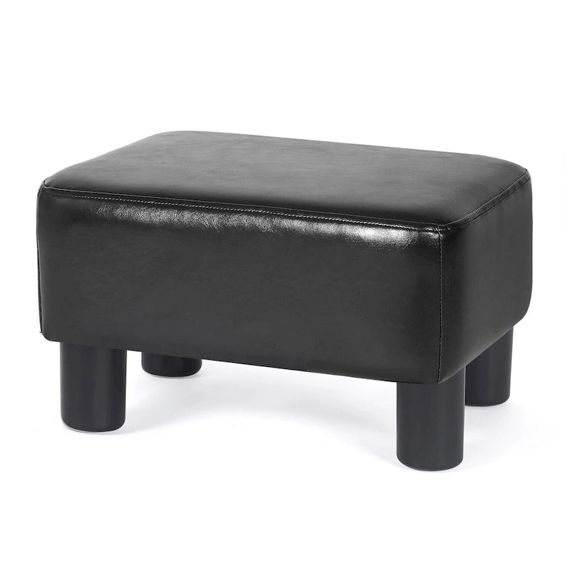 Adeco Small Rectangle Footstool PU Leather Ottoman Footrest Modern