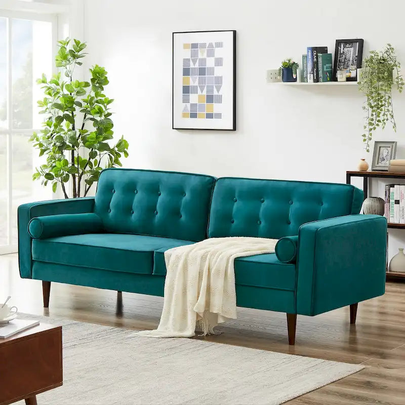 Kerry Mid Century Modern Comfortable Furniture Style Tufted Velvet Couch