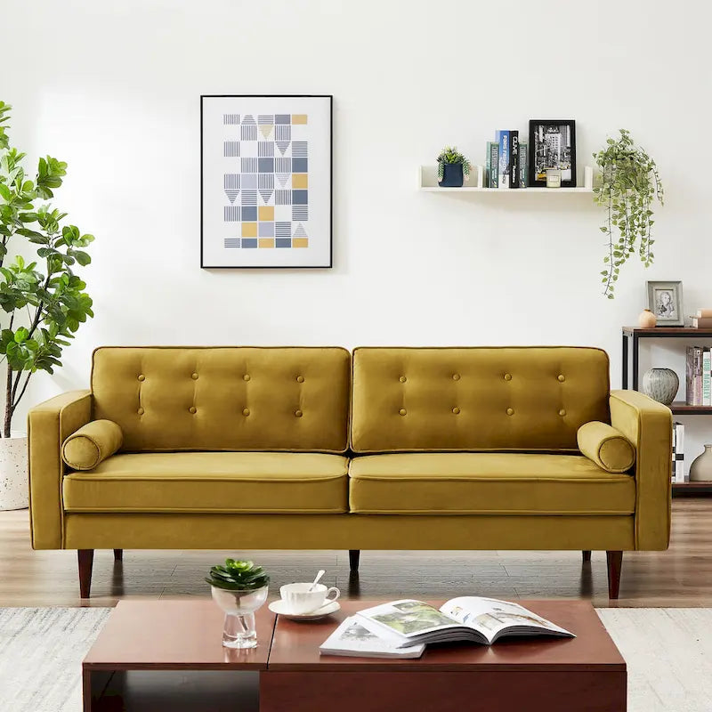 Kerry Mid Century Modern Comfortable Furniture Style Tufted Velvet Couch
