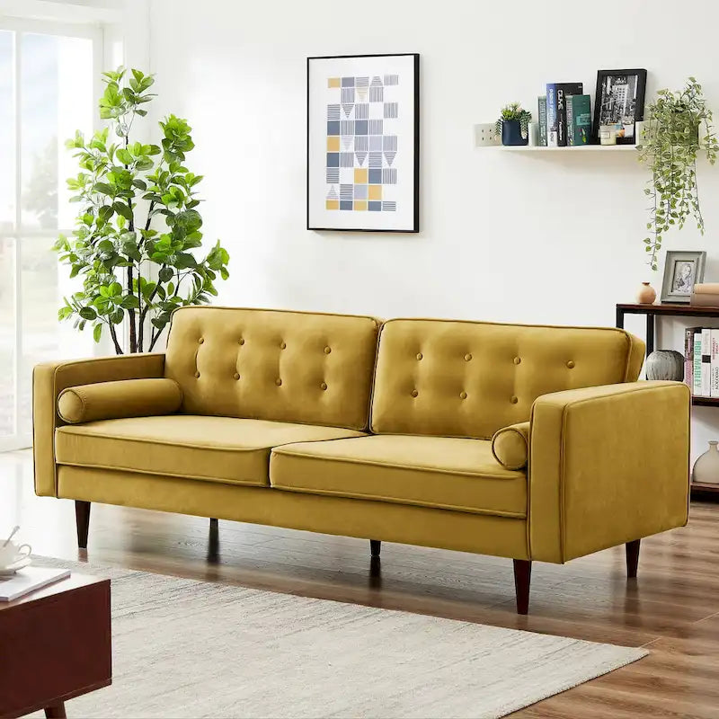 Kerry Mid Century Modern Comfortable Furniture Style Tufted Velvet Couch