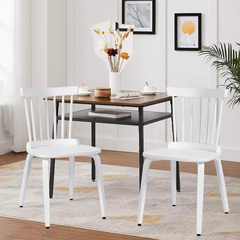 Solid Wood Spindle Back Windsor Dining Chairs, Set of 2 - 17.44 (W) x 19.7 (D) x 33.1 (H)