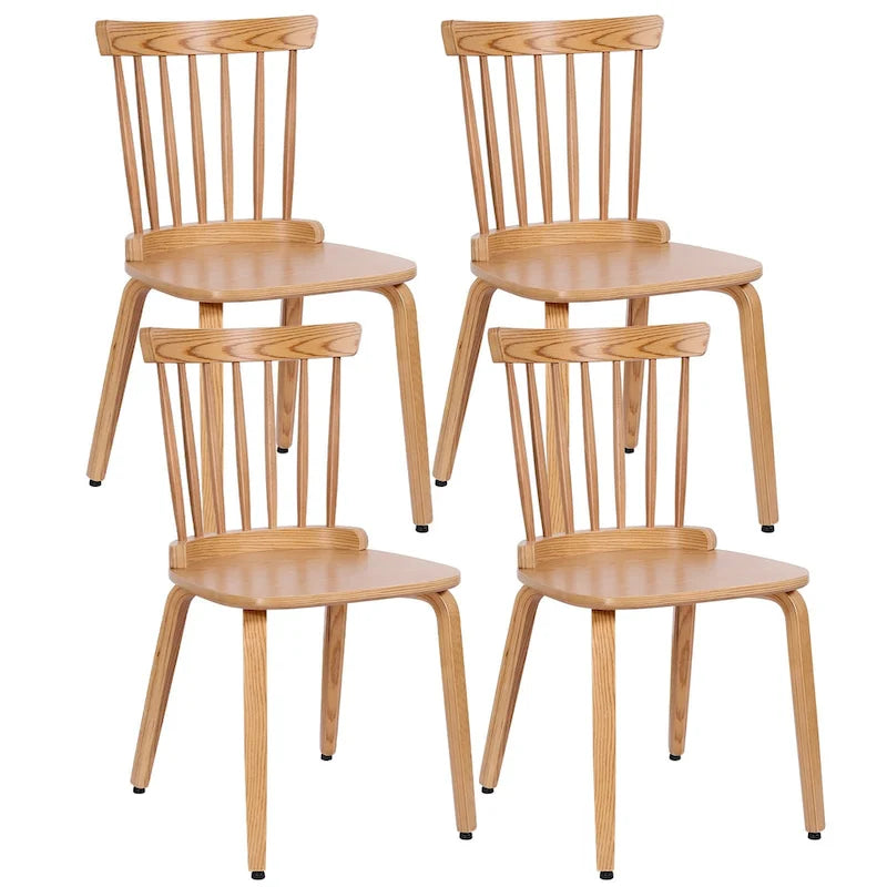 Solid Wood Spindle Back Windsor Dining Chairs, Set of 2 - 17.44 (W) x 19.7 (D) x 33.1 (H)
