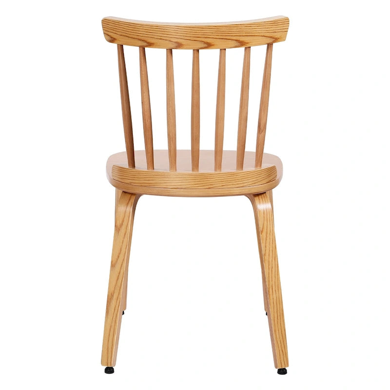 Solid Wood Spindle Back Windsor Dining Chairs, Set of 2 - 17.44 (W) x 19.7 (D) x 33.1 (H)