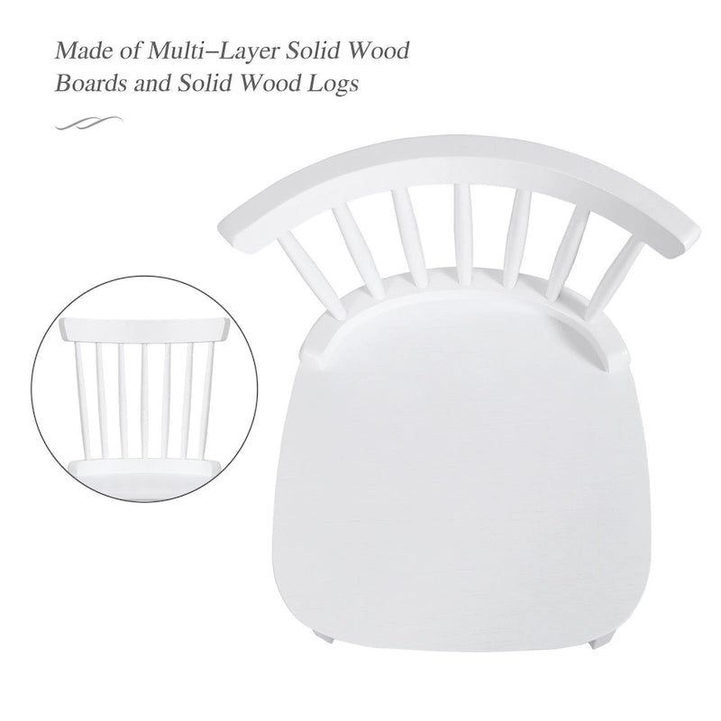 Solid Wood Spindle Back Windsor Dining Chairs, Set of 2 - 17.44 (W) x 19.7 (D) x 33.1 (H)