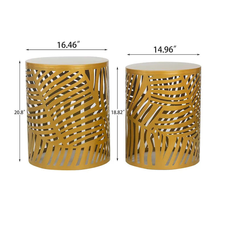 Set of 2 Round Nesting Side End Tables Set - Set of 2