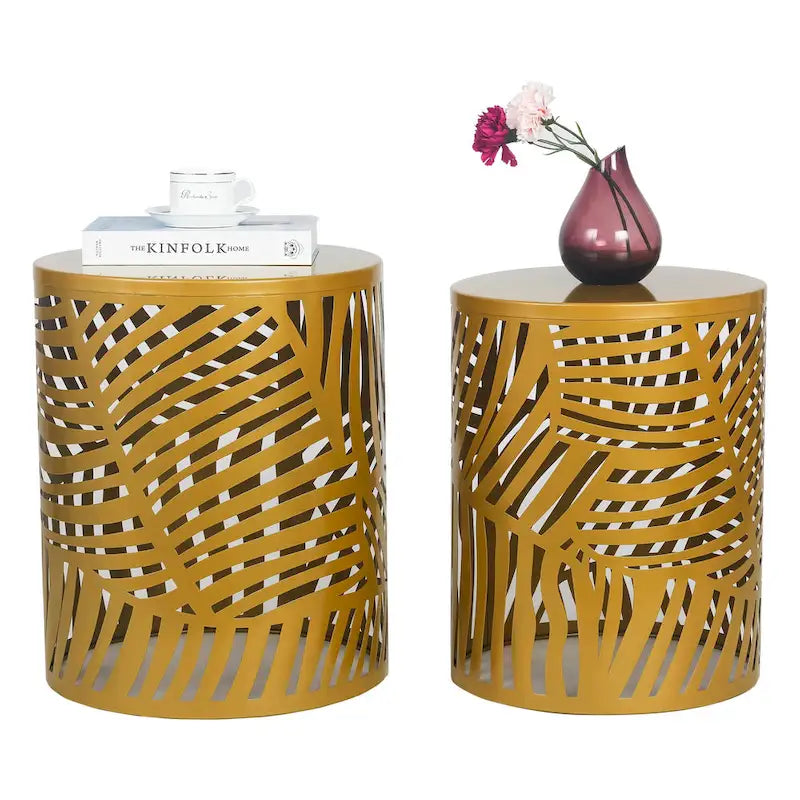 Set of 2 Round Nesting Side End Tables Set - Set of 2