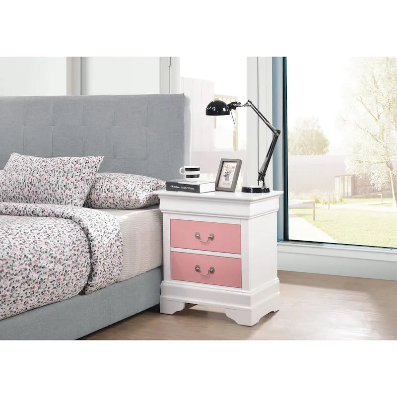 Louis Phillipe 2-drawer Wooden Nightstand