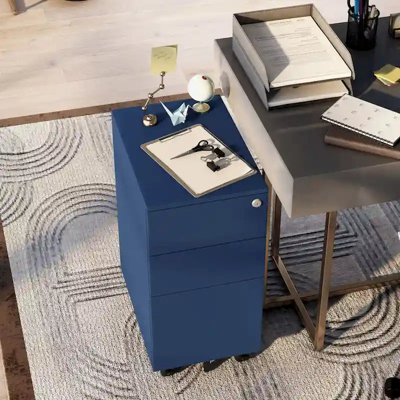 Owen Urban Metal Matte Lockable 3-Drawer Mobile File Cabinet by Furniture of America