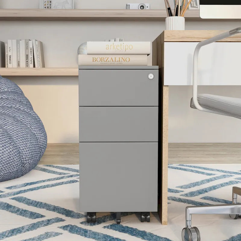 Owen Urban Metal Matte Lockable 3-Drawer Mobile File Cabinet by Furniture of America