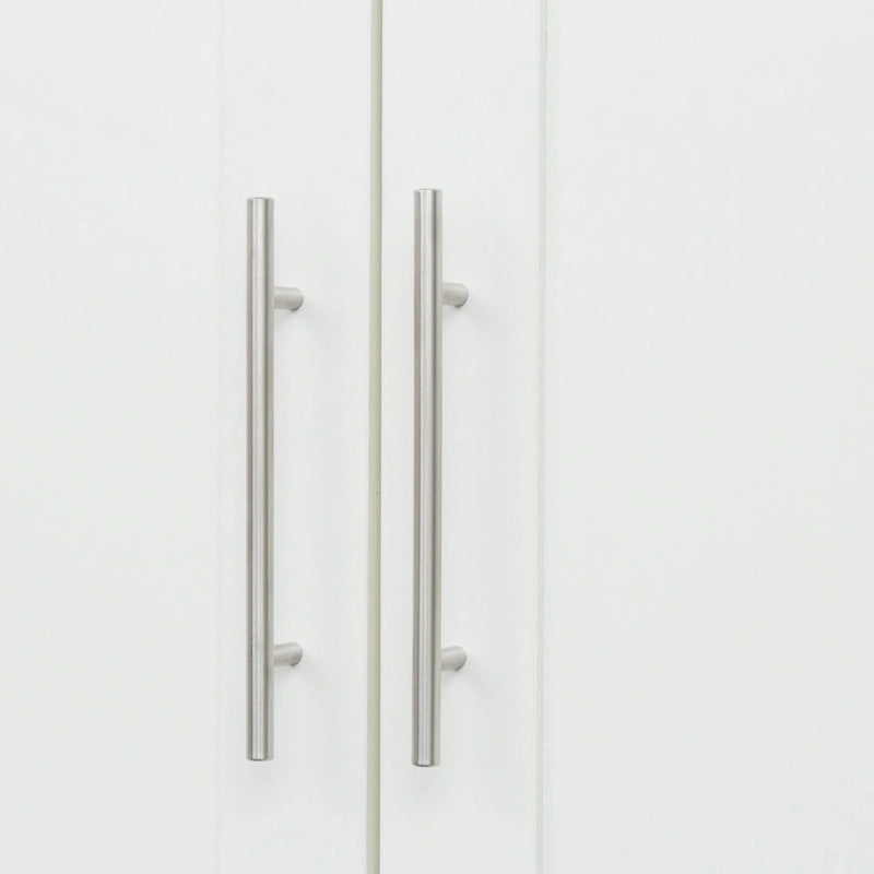 White Wood Wardrobe Armoire Storage Cabinet with Doors,Drawers,Hanging Rod