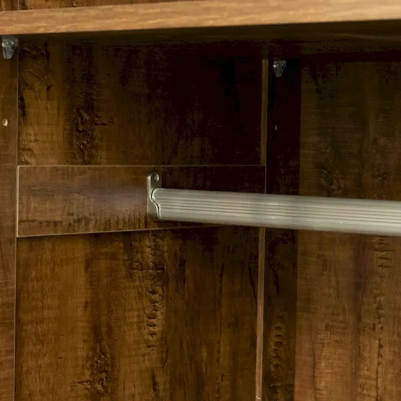 White Wood Wardrobe Armoire Storage Cabinet with Doors,Drawers,Hanging Rod