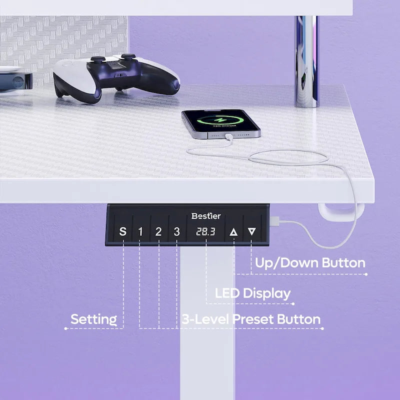 63 L Shaped Standing Desk Gaming Desk with Adjustable Height Ergonomic Monitor Stand Corner Desk