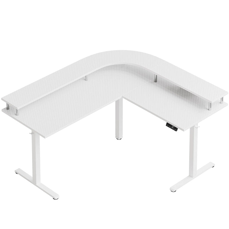 63 L Shaped Standing Desk Gaming Desk with Adjustable Height Ergonomic Monitor Stand Corner Desk