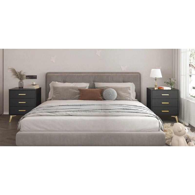 23.6 Tall 3 - Drawer Nightstand End Table Beside Table Spray Paint