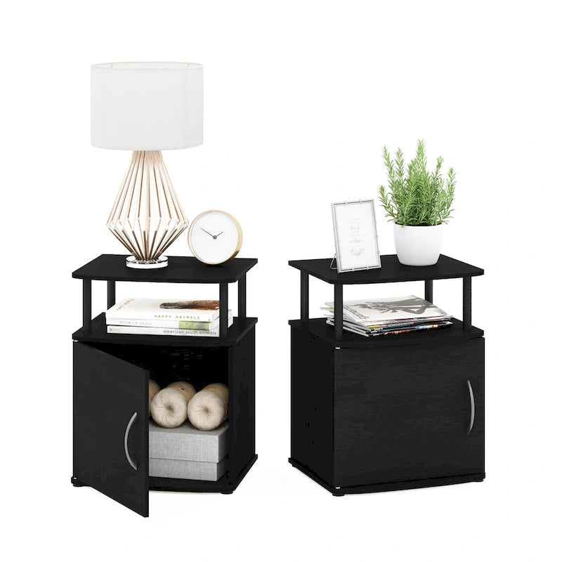Porch & Den Mangin Black Utility Design Storage End Table