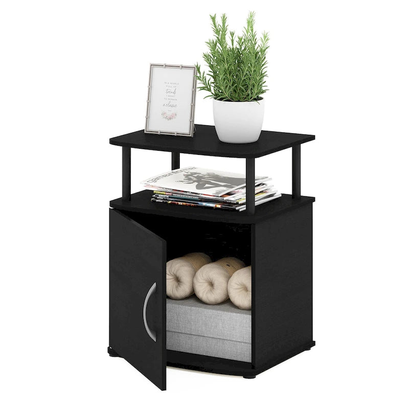 Porch & Den Mangin Black Utility Design Storage End Table